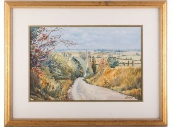 Peggy Brisby (1898 - 1985) Canada Artist Watercolor 'Country Path'