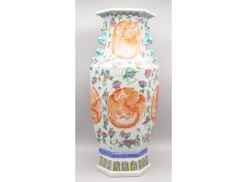 Old Jingdezhen Hexagonal Porcelain Vase