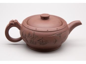 Old Purple Clay Teapot