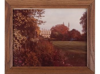 Old Photograph On Paper 'Mansion Landscape'