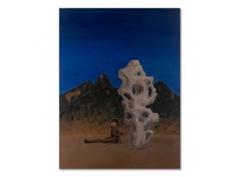 Surrealism Original Oil Painting 'Mountain And Stone Incantation 1'