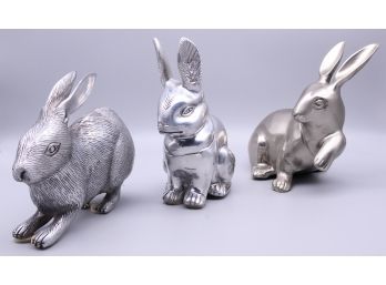Set Of Three Modern Rabbits Statue