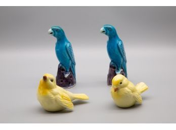 Set Of Four Porcelain Birds Figurines