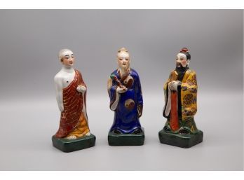 Set Of Three Traditional Chinese Characters Sculptures