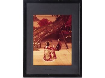 Vintage Japanese Photograph 'Geisha Performing'