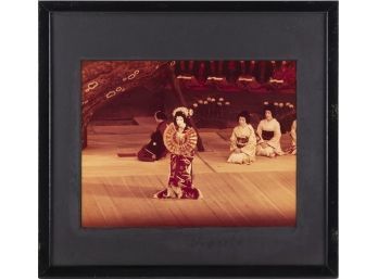 Vintage Japanese Photograph 'Geisha On Stage'
