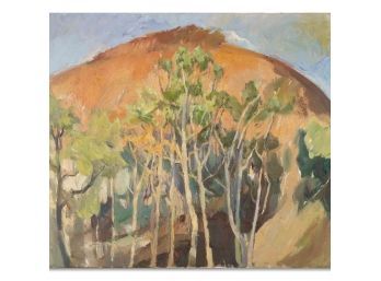 Impressionist Original Oil Painting 'Tree In The Mountains'