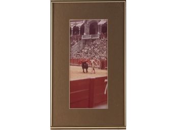 Vintage  Photograph On Paper 'Matador And Bull'
