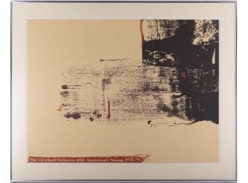 70s Abstract Lithograph On Paper 'Cleveland Orchestra 60th Anniversary'
