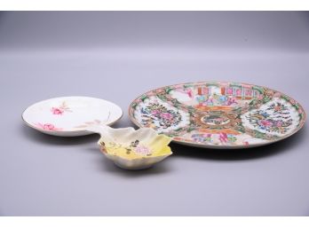Red Medallion China/Canton Enamel Plate, And More