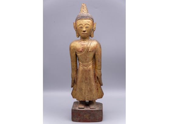Old Wooden Buddha Statue