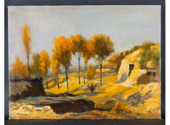 Fine Art  Landscape Original Oil Painting By Artist Ting Hao ' Country Style'