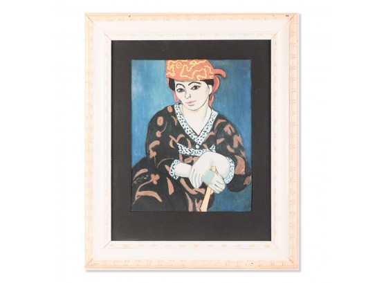 Vintage Old Henry Matisse Print On Paper 'Portrait Of Girl'