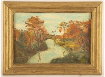 Mildred Gehman (1908-2006) PA Artist Oil 'Autumn'