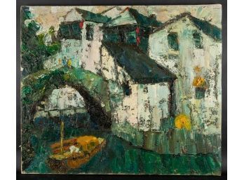 Fine Art Architecture Original Oil Painting By Tianying Li 'Southern Impression'