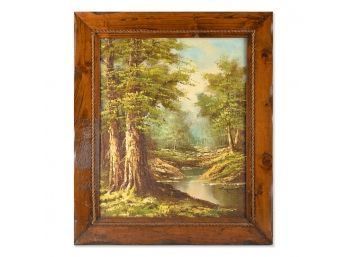 Vintage Post-Impressionist Original Oil 'View In The Woods'