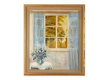 Vintage Impressionist Original Oil 'Near Window' Signed
