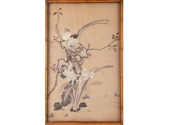 Chinese Huaniao Embroidery 'Lively Birds'