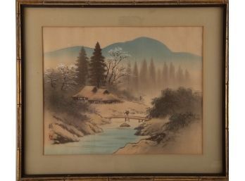 Nihonga Watercolor 'Valley View'
