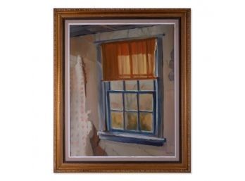 Vintage Large Impressionist Original Oil 'Window View'