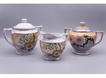 Set Of 3 Japan Pocelain Teapot And Creamer