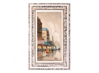 Vintage After Edouard Cortes Original Oil 'Paris Street Scene'