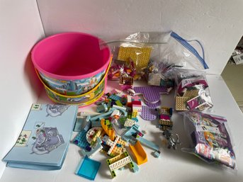 Assorted Lot Of 'Pink' Themed Lego Sets & Pieces
