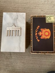 Two Cigar Boxes - One Marble