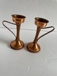 Vintage Copper Tone Candle Sticks