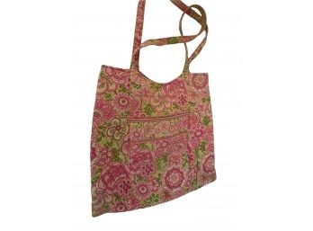 Vera Bradley Petal Pink Pink And Green Tote  / Purse / Side Bag