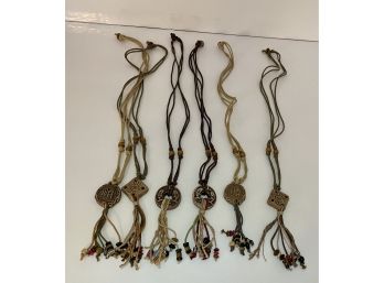 6 Corded Tribal-style Necklaces