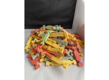Small Pile Of  Vintage Wooden Building Toys