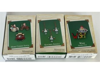 3 Assorted Hallmark Miniature Ornaments - 2003 / 2004