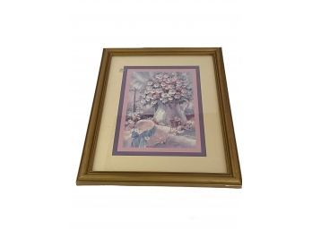 Framed And Matted Purple Flower Print