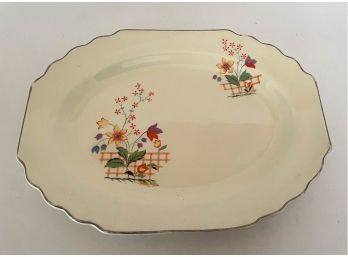 Canarytone Lido W.S. George Floral Garden Style China Platter