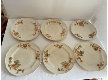 6 Taylor Smith And Taylor Paramount Ivory Autumn Plates