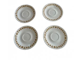 4 Corning Corelle Butterfly Gold Saucers