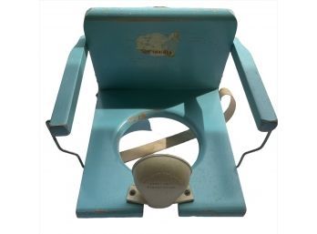 Vintage 1944 Blue Wood Tot Trainer Vintage Potty Seat