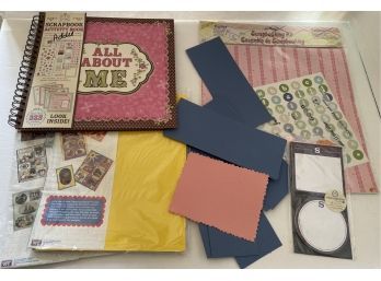 Assorted Lot Of Scrapbook Items - Book, Paper, Stickers