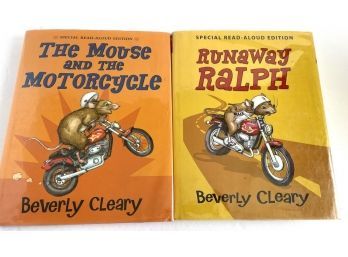 2 Large Hardcover Read Aloud 'Mouse And The Motorcyle' Books By Beverly Cleary