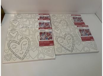 5 Heart Themed Children's Painting Crafts, Heart Canvas