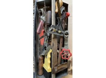 Metal Tool Box Full Of Assorted Pieces
