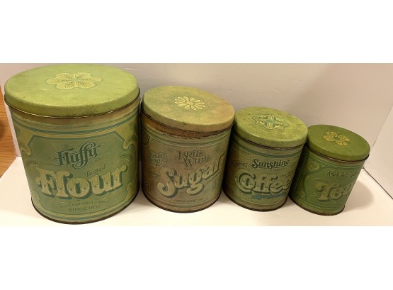 Vintage Ballonoff Canister Set Flour Tea Sugar Coffee Nesting Tins