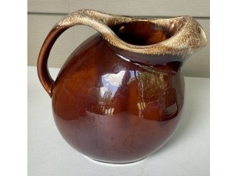 HULL Oven Proof USA Brown Drip Glaze Ball Pitcher With Ice Lip 2 Quart