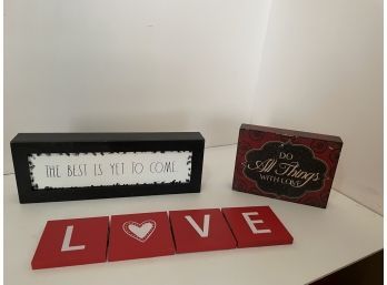 3 Love / Wedding Themed Signs