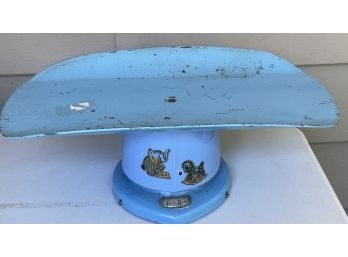 Vintage Counselor Blue Metal Baby Scale