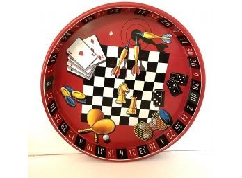 Game Themed Round Metal Serving Tray