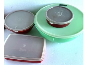 Red And Green Vintage Tupperware Lot