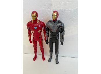 2 Large Plastic Iron Man Figures