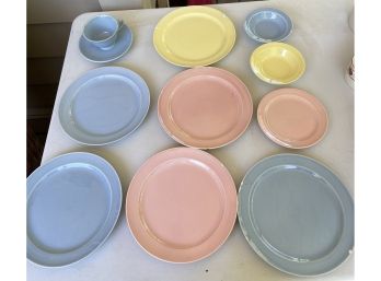 Assorted Lot Of Vintage Pastel Lu Ray Dishes